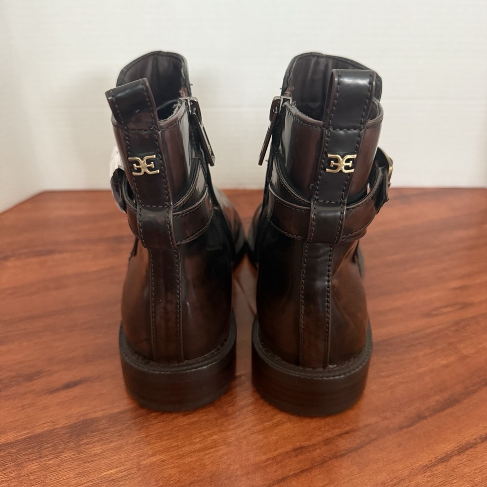 Sam Edelman NOLYNN BUCKLE BOOTIE In Chestnut Size 5.5 $170 New Without Box - Picture 6 of 13